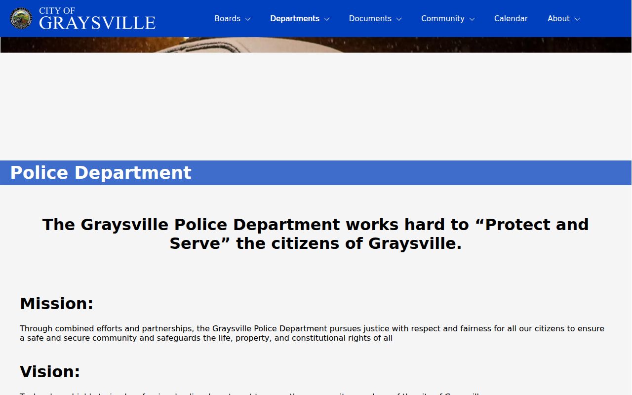 Graysville recent arrests police contact page